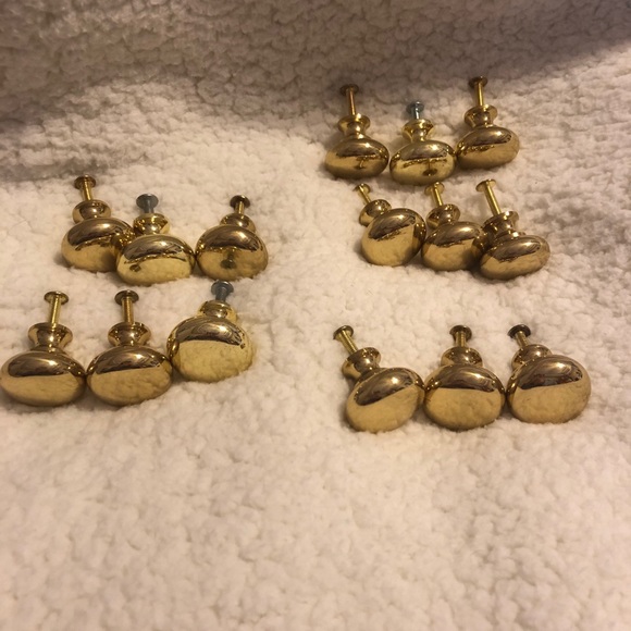 Other - Set of 15 Brass Knobs with Screws